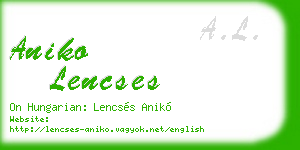 aniko lencses business card