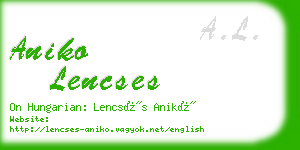 aniko lencses business card